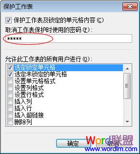 给锁定的单元格设置密码